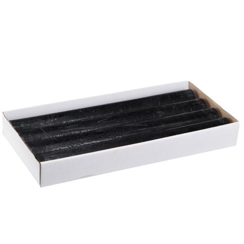 Floristik24 Bougies noires bougies en bâton de couleur unie 34x300mm 4 pcs