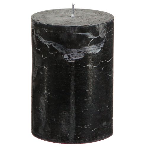 Floristik24 Bougies noires bougies piliers couleur unie 70x100mm 4 pcs