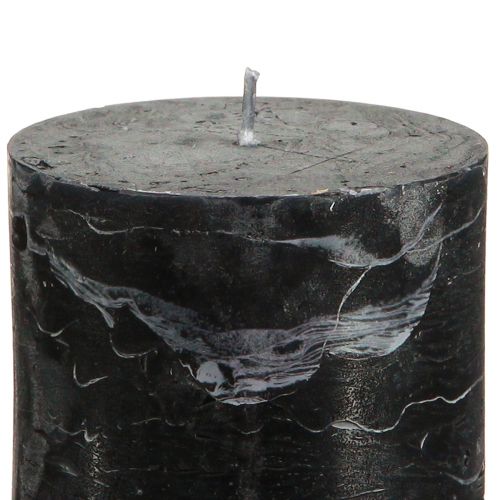 Article Bougies noires bougies piliers couleur unie 70x100mm 4 pcs