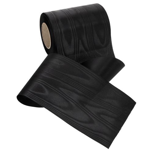 Ruban noir pour couronne, 125 mm, 25 m - Ruban de deuil élégant pour l'art floral et la décoration, ruban en acétate | Floristik24.fr