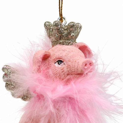 Floristik24 Décorations pour sapin de Noël cochon avec couronne 7,5 cm