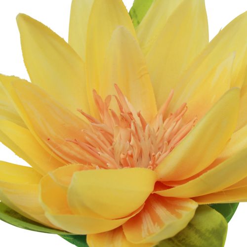 Article Nénuphar artificiel flottant décoration d&#39;été jaune Ø15cm 2pcs