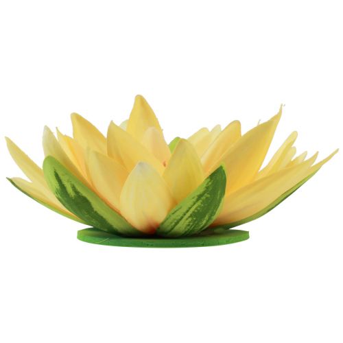 Article Nénuphar artificiel flottant décoration d&#39;été jaune Ø15cm 2pcs