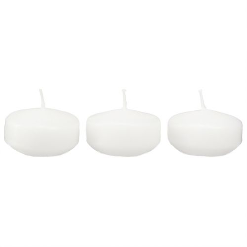 Floristik24 Bougies flottantes blanches 4,5 cm 28 pièces