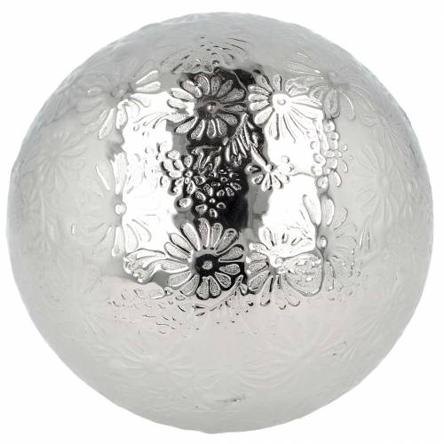 Floristik24 Boule flottante fleurs métal argenté Ø10cm