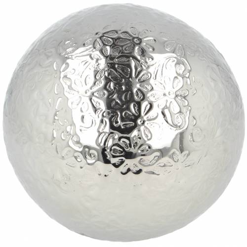Floristik24 Boule flottante fleurs métal argenté Ø10cm
