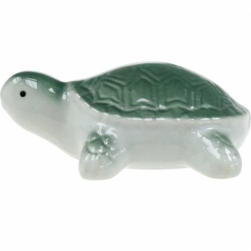 Floristik24 Tortue flottante en céramique verte 11,5cm 1 pièce