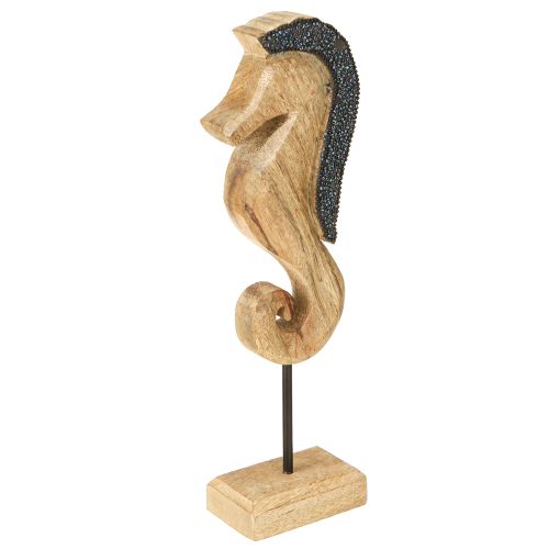 Décoration hippocampe avec perles décoration de table en bois de manguier 28cm