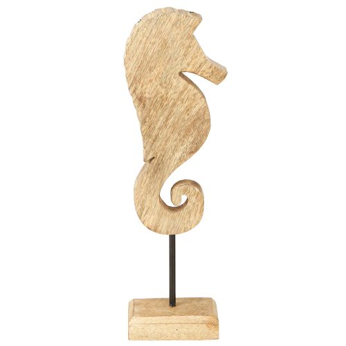 Article Décoration hippocampe avec perles décoration de table en bois de manguier 28cm
