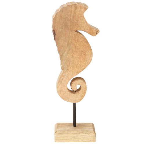 Article Décoration hippocampe avec perles, décoration de table maritime, bois, 28 cm
