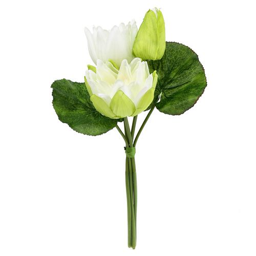 Floristik24 Nénuphar artificiel blanc 38 cm