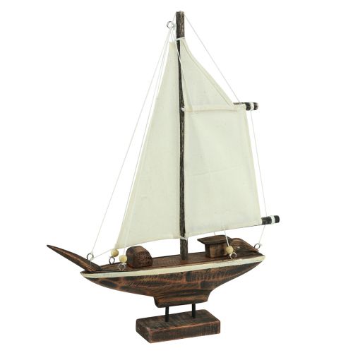 Article Décoration de bateau à voile en bois de pin marron 32×5×41cm