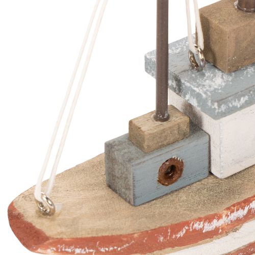 Bateau décoratif en bois 20 cm pour rebord de fenêtre | Floristik24.fr