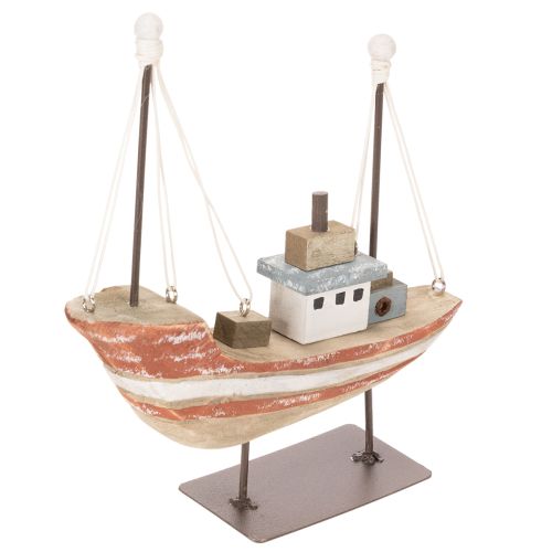 Bateau décoratif en bois 20 cm pour rebord de fenêtre | Floristik24.fr