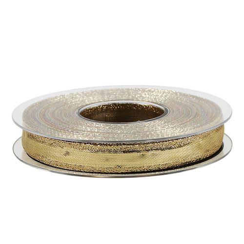 Article Ruban avec bordure fil or 15mm 25m