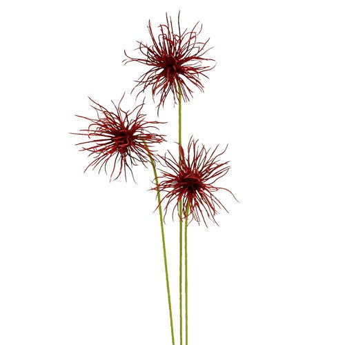 Fleurs en soie Xanthium Bordeaux 64cm 4pcs