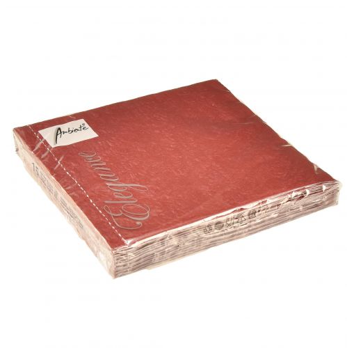 Article Serviettes Bordeaux Ornements en Relief 33x33cm 15pcs
