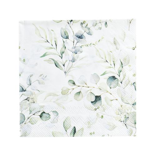 Floristik24 Serviettes eucalyptus décoration de table décorative blanc 25x25cm 20pcs