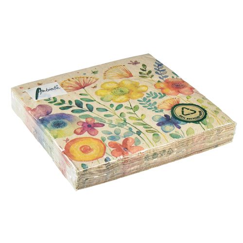 Floristik24 Serviettes Printemps Papillon Fleurs 33x33cm 20 pcs