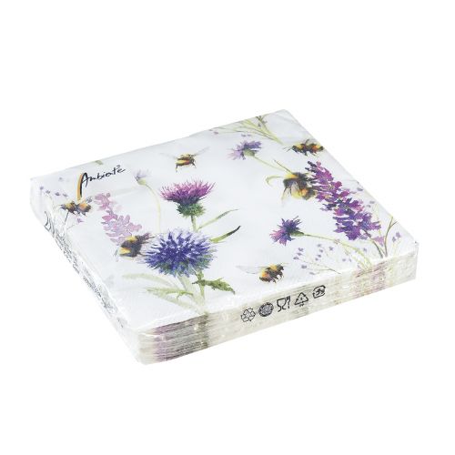 Article Serviettes Été Bourdons Abeilles Décoration 25x25cm 20 pcs