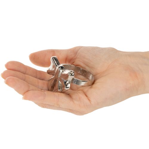 Rond de serviette nœud, métal argenté brillant, 5 cm, lot de 4 | Floristik24.fr