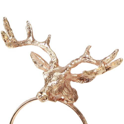 Article Ronds de serviette cerf métal décoration de table rose Ø3,5cm H 6,5cm 4pcs