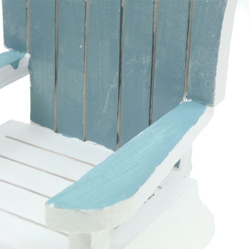 Floristik24 Chaise décorative en bois blanc-turquoise-grise H. 16 cm