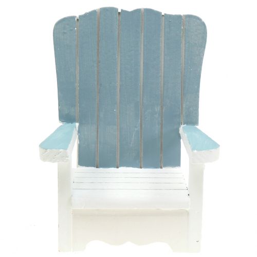 Floristik24 Chaise décorative en bois blanc-turquoise-grise H. 16 cm