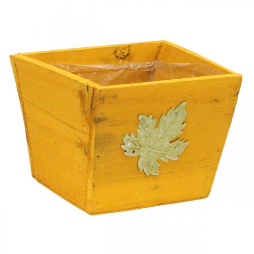 Article Boîte à plantes bois shabby chic boîte en bois jaune 11×14.5×14cm