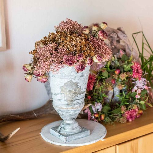 Floristik24 Coupe Shabby Chic décoration de table en métal coupe vase Ø18,5 H30cm