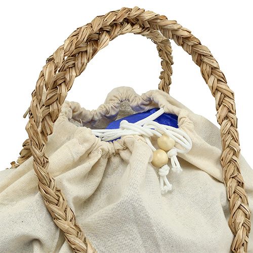 Floristik24 Sac shopping nature avec pompons 40cm x 32,5cm