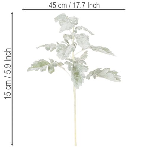 Branche Artificielle Senecio 45cm Argenté Lot de 3 | Floristik24.fr