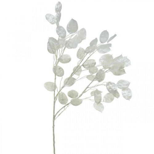 Branche décorative feuille d&#39;argent branche Lunaria blanche branche artificielle 70cm