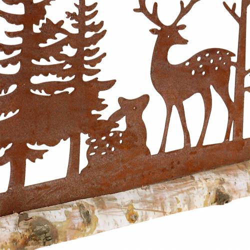 Floristik24 Silhouette de forêt avec animaux rustiqués sur socle en bois 57cm x 25cm