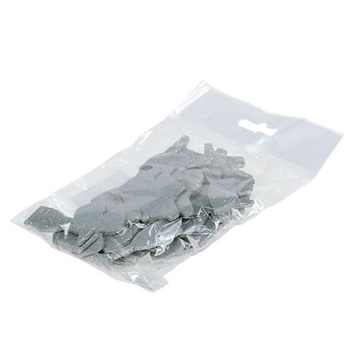 Floristik24 Décoration du Nouvel An mix argent avec mica 4cm - 5cm 24 pcs