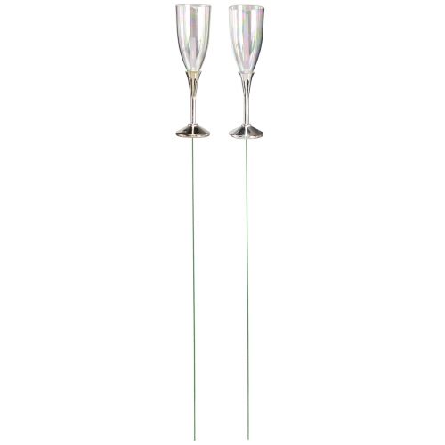 Article Décoration de réveillon pour flûte à champagne à coller sur fil H9,5 cm 8 pièces