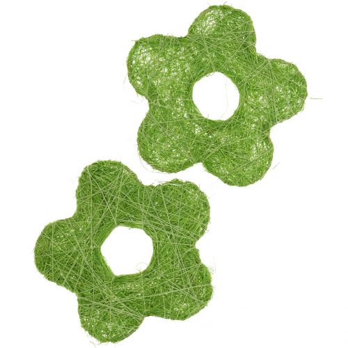 Floristik24 Fleur en sisal verte Ø 7,5 cm 25 p.