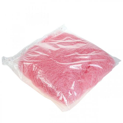 Article Herbe de sisal pour l'artisanat, matériel artisanal, matériau naturel rose 300g