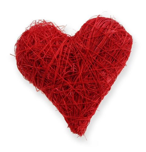 Article Coeurs en sisal 5-6 cm rouge 24 pcs