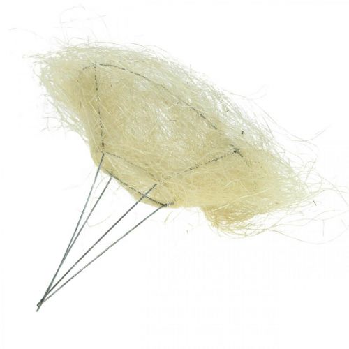 Floristik24 Manchette sisal décor bouquet blanchi Ø15cm 10p