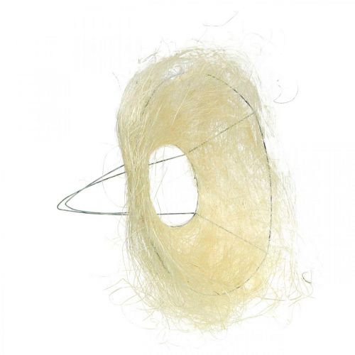 Article Manchette fleur en sisal, bouquet blanchi Ø20cm 10 pièces