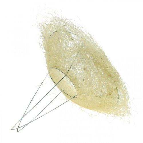 Article Manchette fleur en sisal, bouquet blanchi Ø20cm 10 pièces