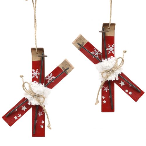 Crâne Rouge pour accrocher un arbre de Noël 13,7cm x 7cm 3pcs