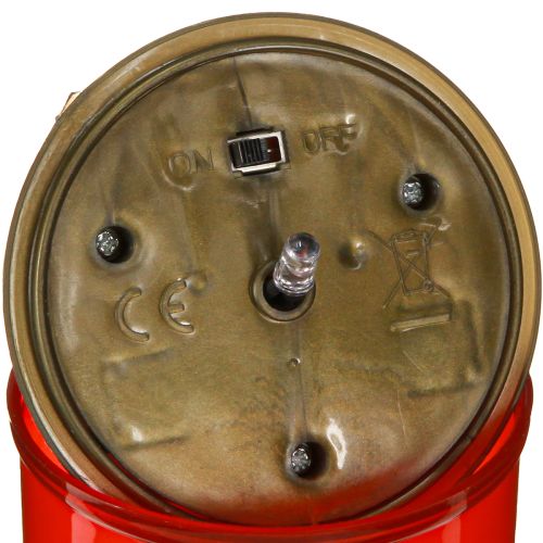 Article Lampes solaires funéraires LED en rouge blanc or Ø6,5cm H12cm