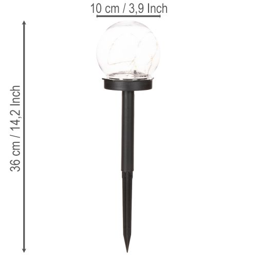 Lampe de jardin, globe lumineux avec piquet de terre pour éclairage extérieur, 36 cm, lot de 4 | Floristik24.fr
