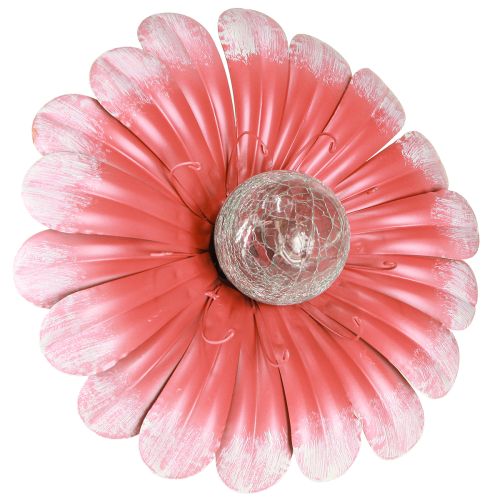 Article Lampe Solaire LED Fleur Jardin LED Métal Rose Ø30cm