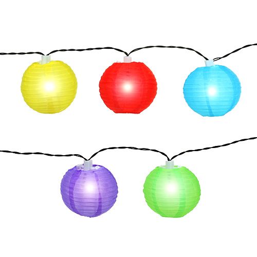 Article Lanterne solaire chaîne LED colorée 4,5m 10 ampoules blanc froid