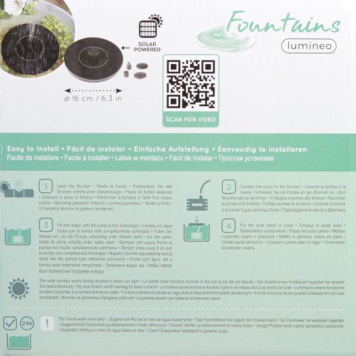 Article Fontaine solaire Ø16cm noire 5 buses