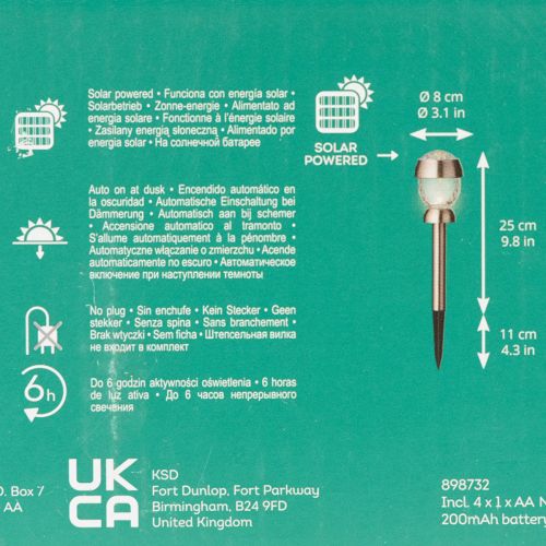 Lampes Solaires Sphériques avec Piquet pour Jardin, Lot de 4, 36 cm | Floristik24.fr