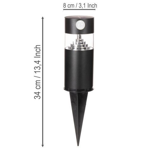 Lampe solaire de jardin avec détecteur de mouvement, LED, 34 cm | Floristik24.fr